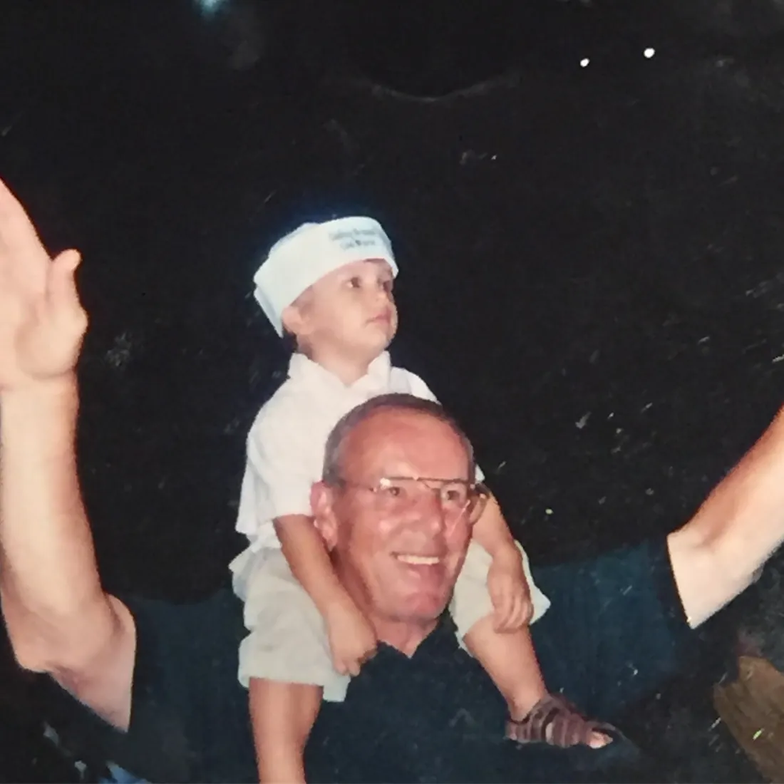 Brock Pivec with his grandfather Dave Pivec