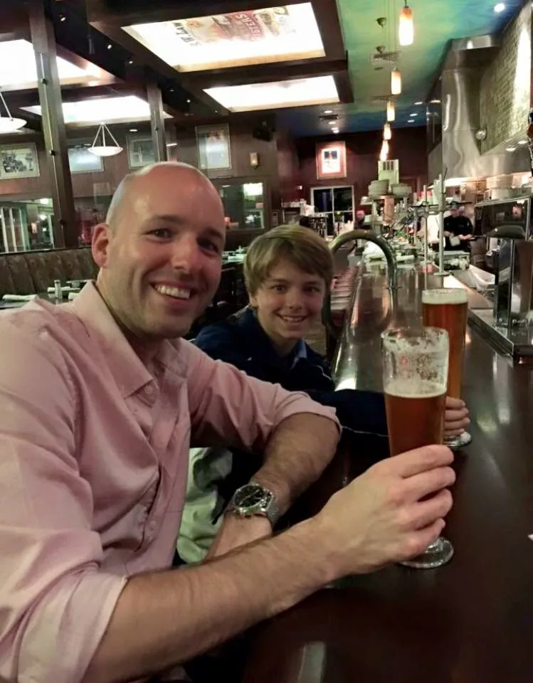 Brock Pivec with his uncle at the pub