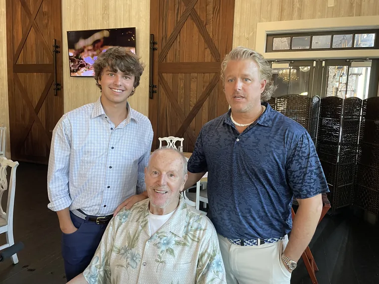 Brock Pivec with his grandfather Dave Pivec
