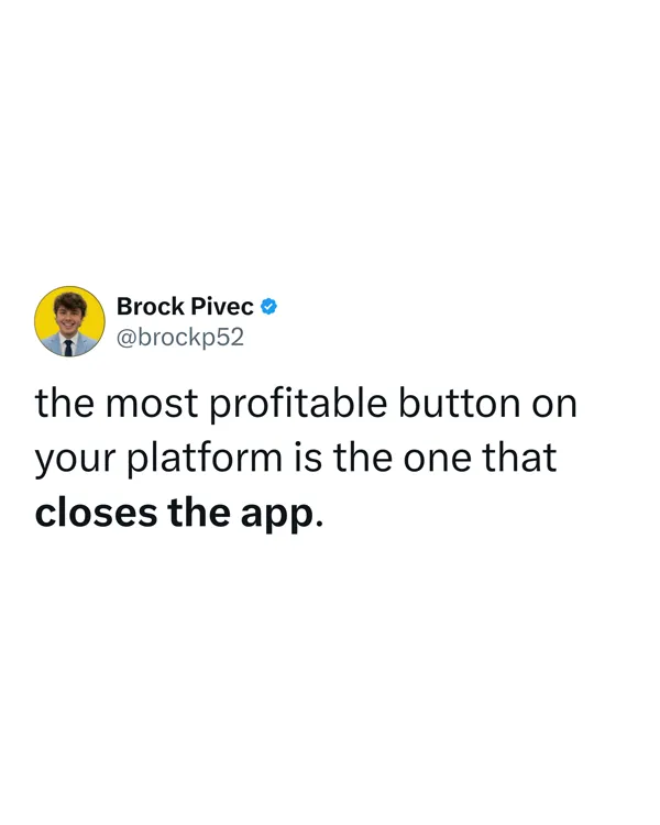 Post card: the most profitable button closes the app