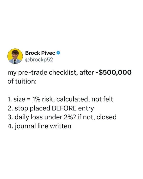 Post card: 90-second pre-trade checklist