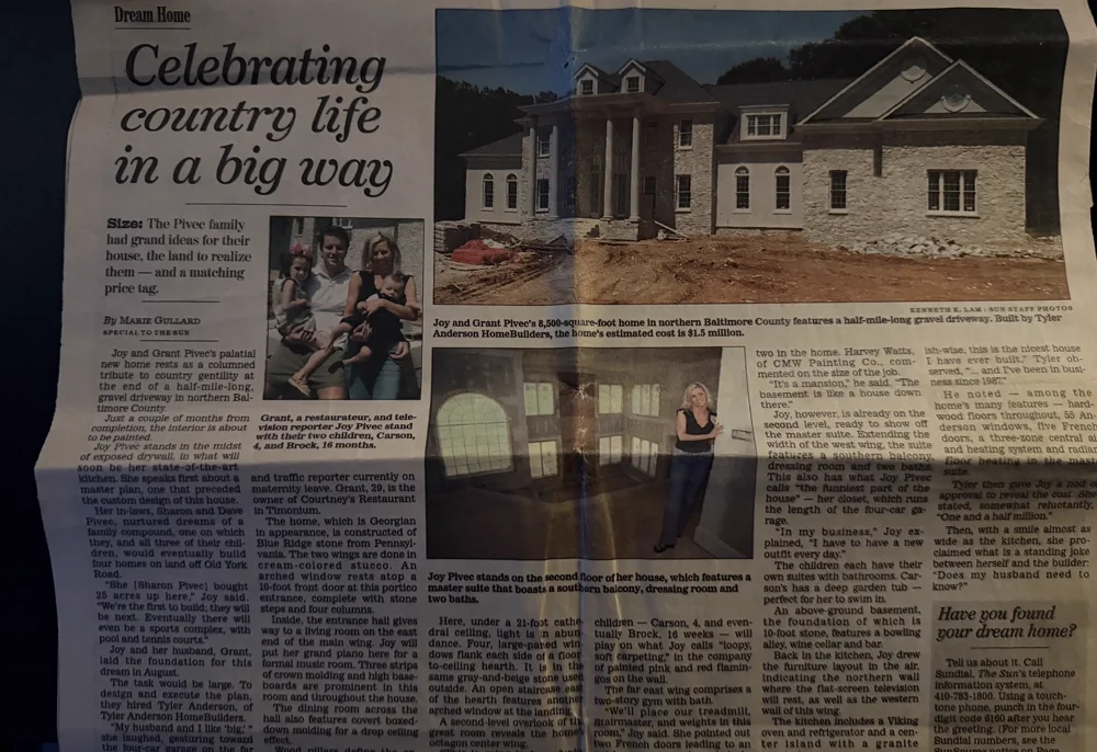 The original Baltimore Sun clipping from June 29, 2003: Celebrating country life in a big way
