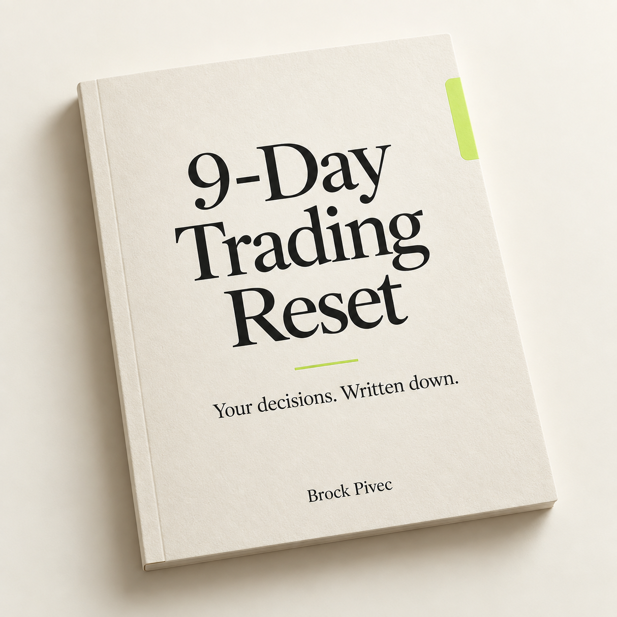 9-Day Trading Reset digital workbook cover